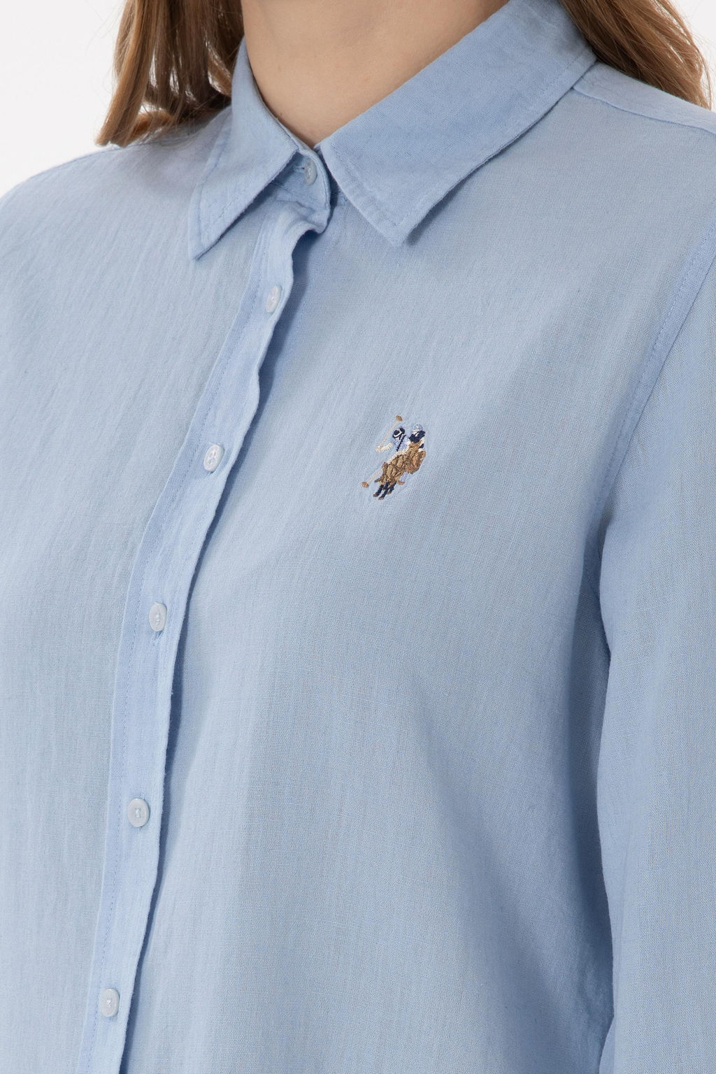 Kad_n A__k Mavi Uzun Kollu Basic G_mlek Sepette S_rpriz _ndirim - U.s. polo assn фото 7