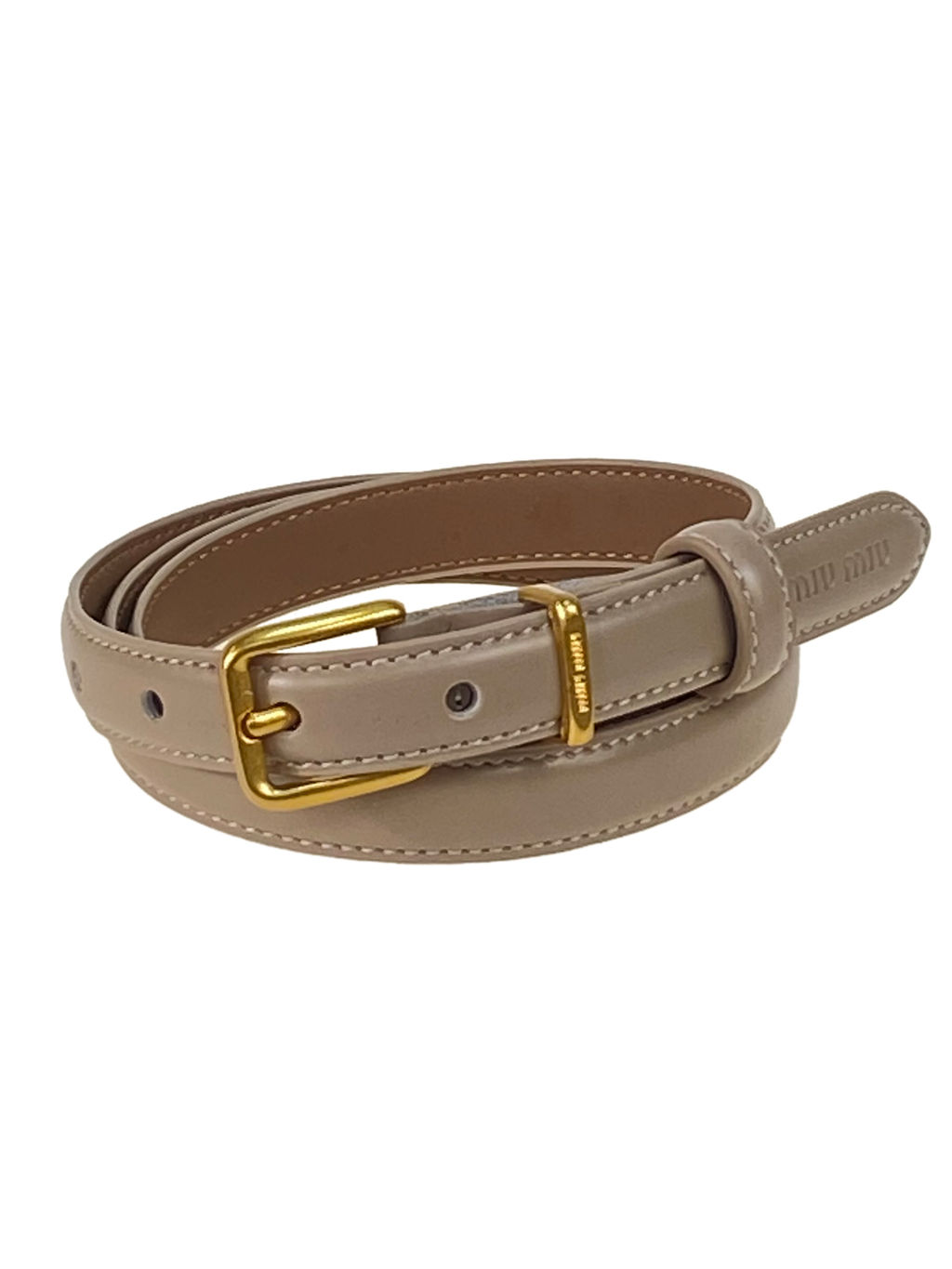 Ремень женский из натуральной кожи, цвет бежевый