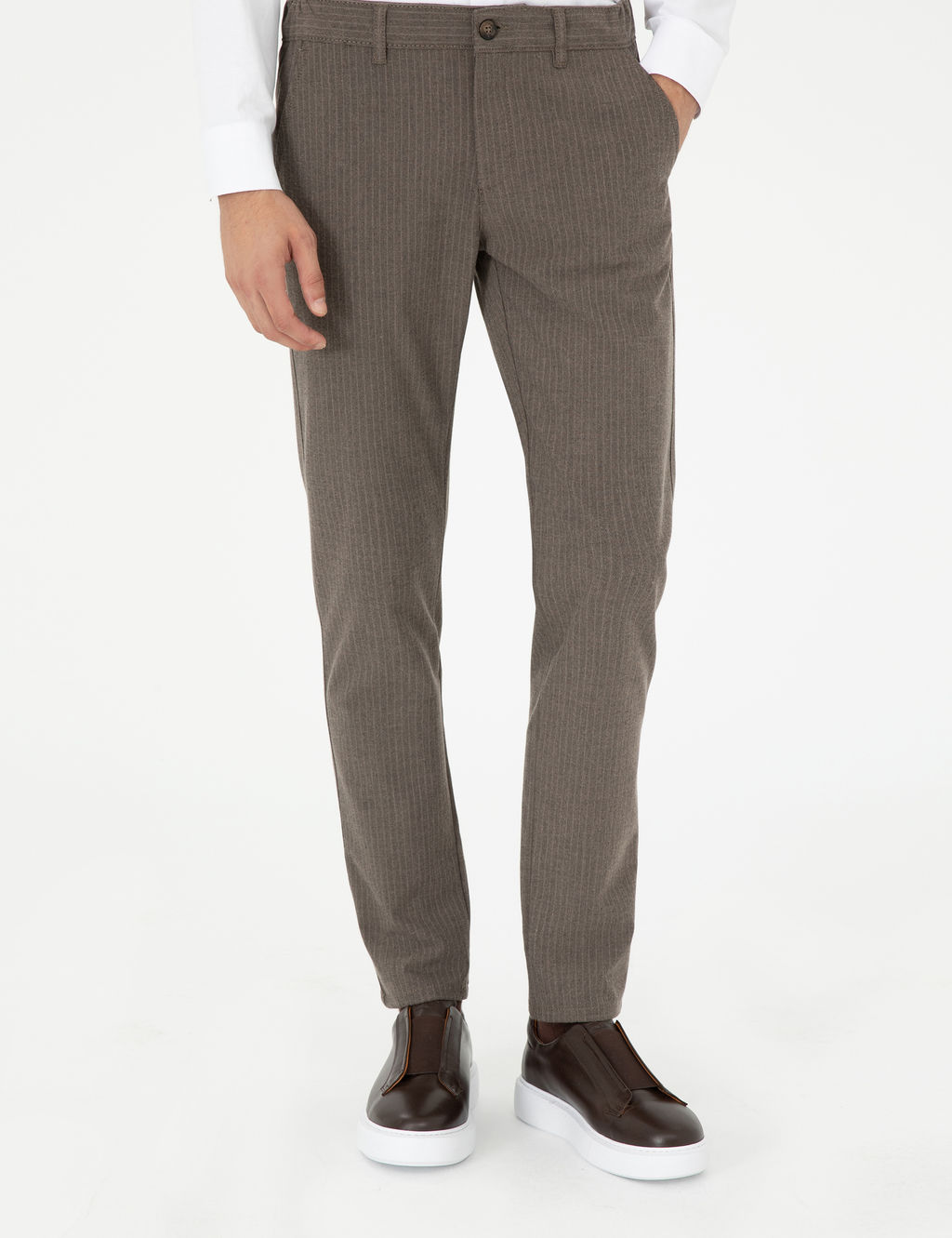 Vizon Slim Fit _izgili Kanvas Pantolon