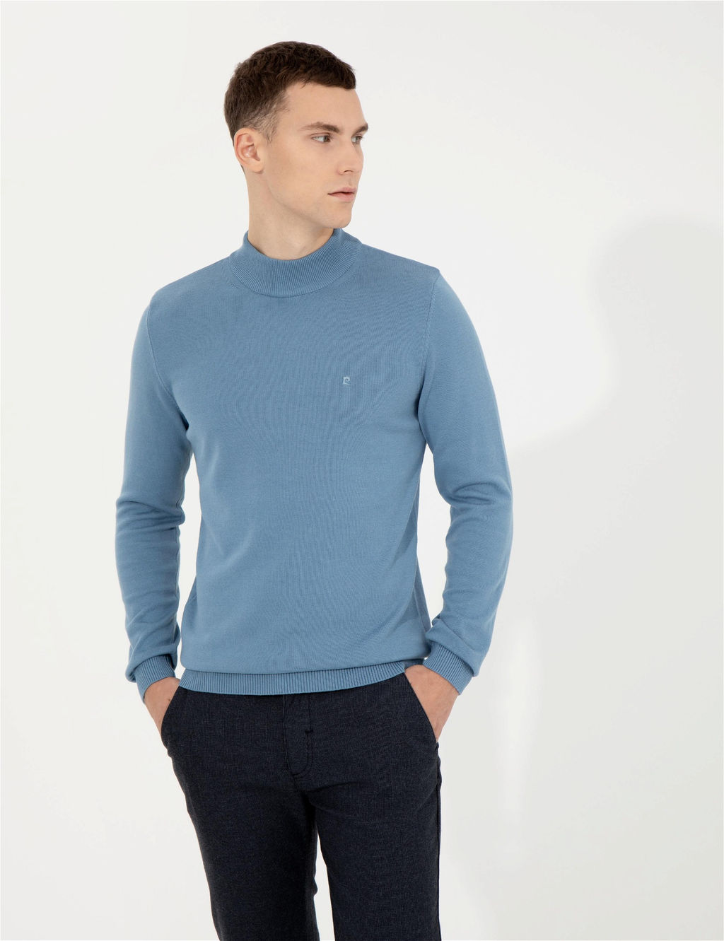 Mavi Slim Fit Yar_m Bal_k__ Yaka Basic Triko Kazak