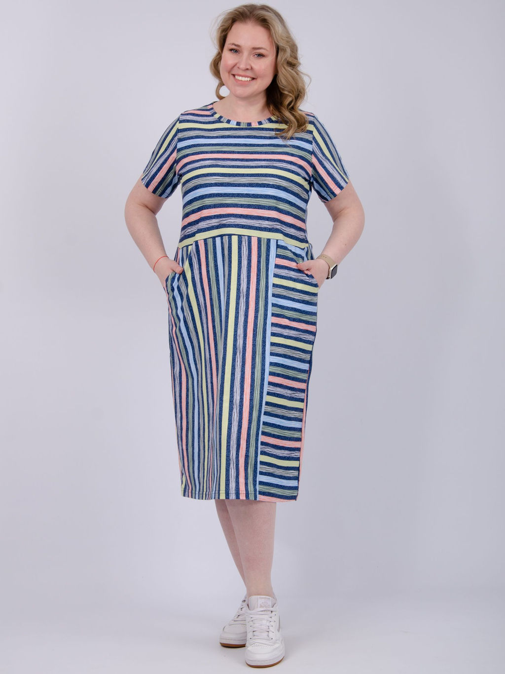 Платье "Линда" радуга, трикотаж