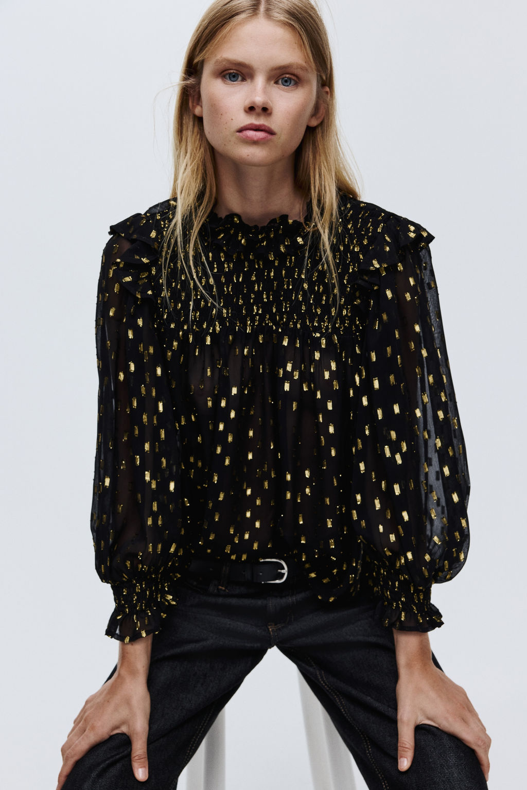 Blusa en tejido jacquard - H&m фото 2