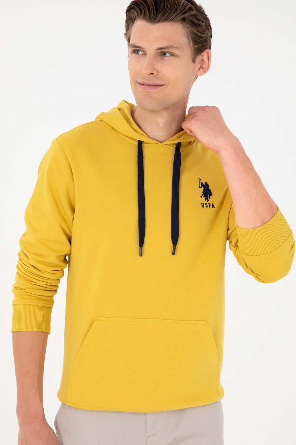 Мужской желтый базовый свитшот - U.s. polo assn фото 3