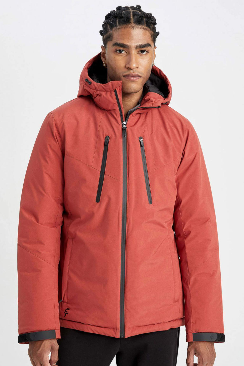 DeFactoFit Termometreli Mont Su Itici Ruzgar Gecirmez Slim Fit Dar Kesim Kapusonlu Fermuarl?  фото 2