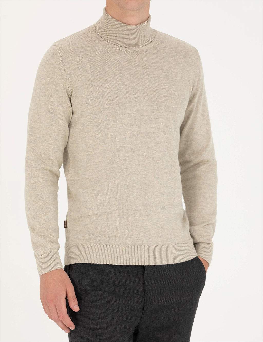 Kum Melanj Slim Fit Bal_k__ Yaka Basic Triko Kazak
