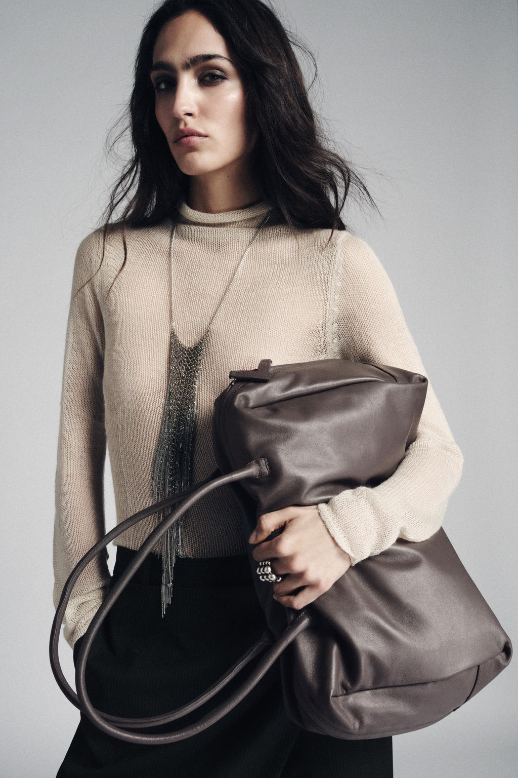 MAXI LEATHER BOWLING BAG - Zara фото 2