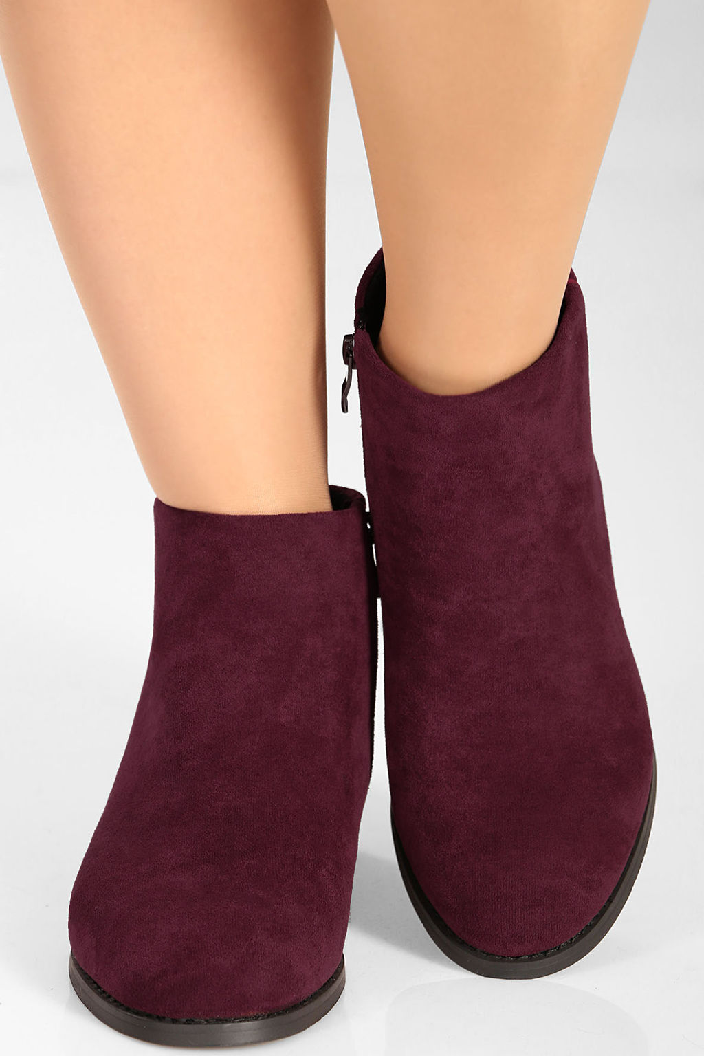 Полуботинки женские бордовые