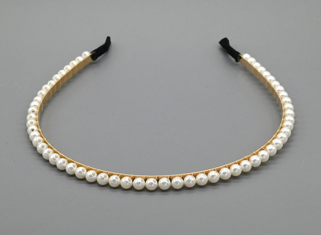 Ободок для волос с майоркой, цвет белый - Радуга камня фото 2