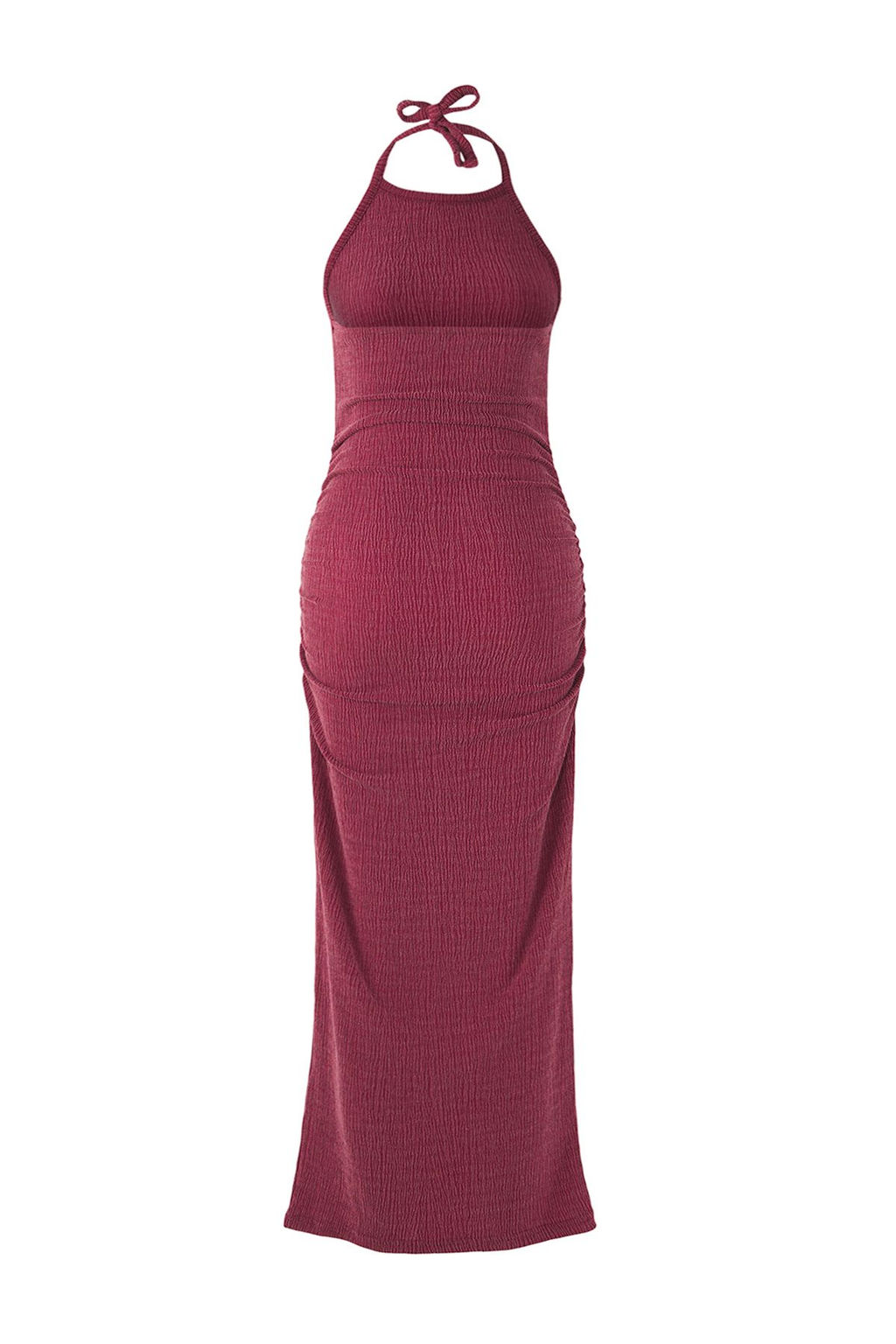 Koyu Visne Duz Buzgu / Drape Maxi Burumcuk Esnek Orme Elbise TWOSS25EL00466 - Trendyolmilla фото 6