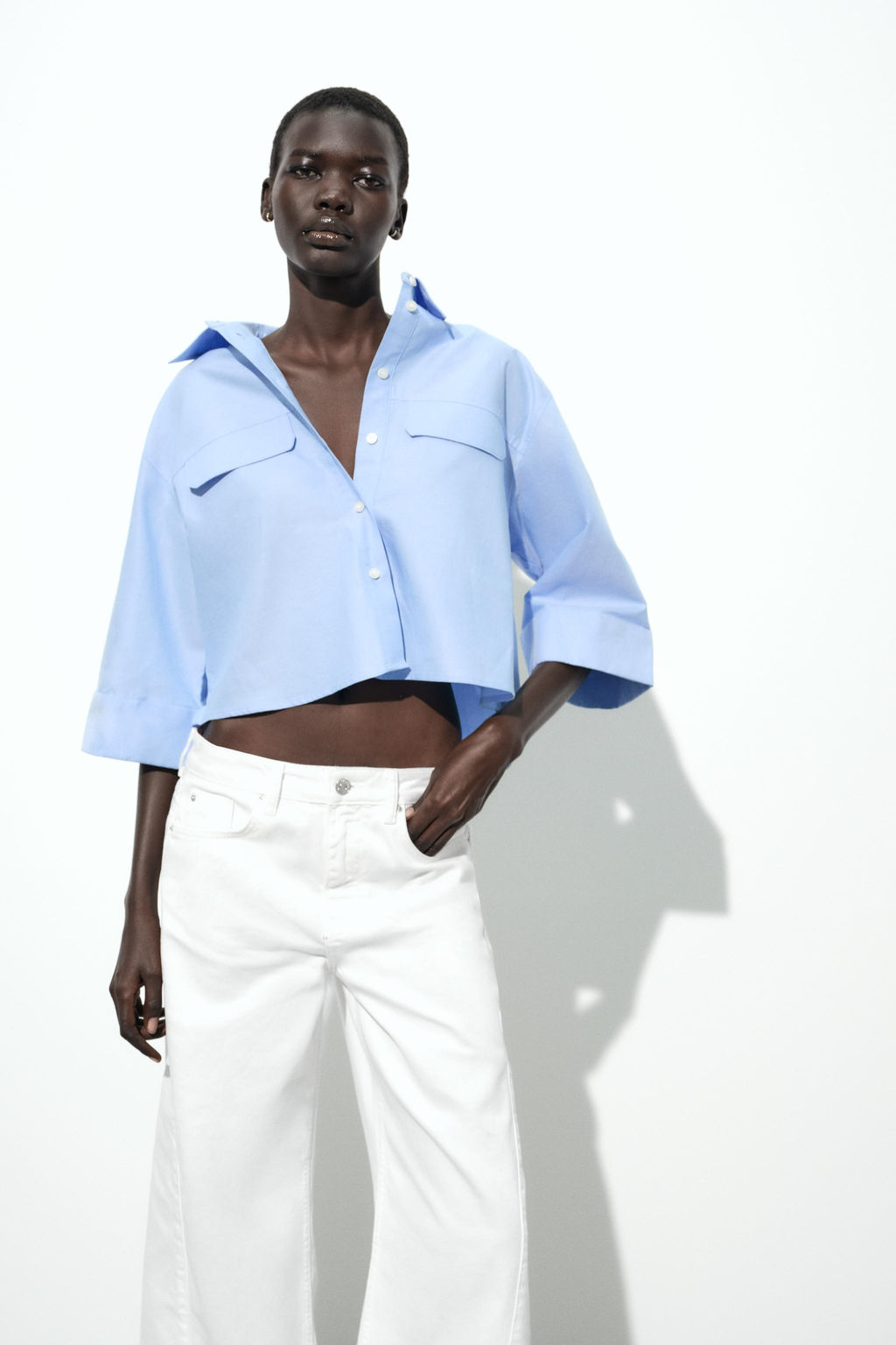 SHORT OXFORD SHIRT - Zara фото 10