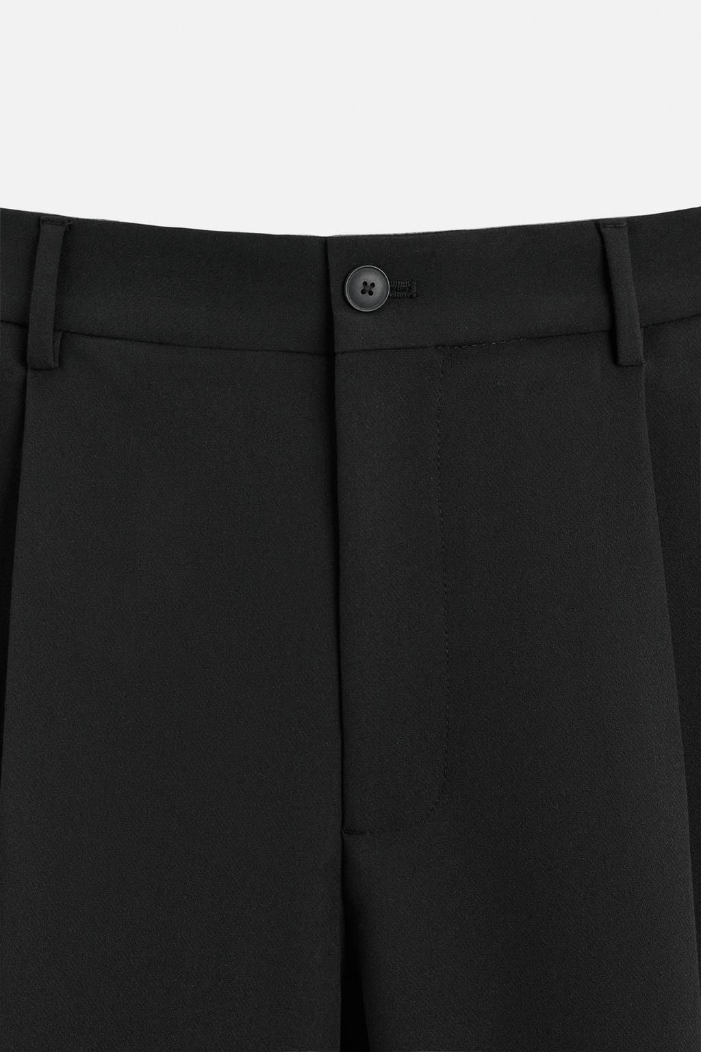 RELAXED FIT PLEATED TROUSERS - Zara фото 7