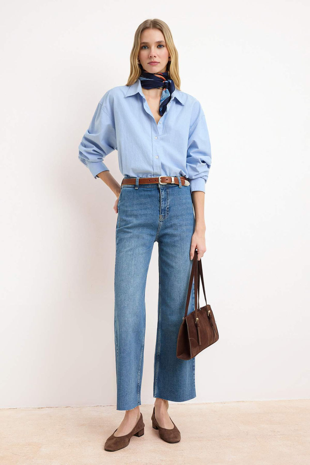 Mavi Yuksek Bel Az Esnek Culotte Bilek Boy Jeans TWOSS26JE00167