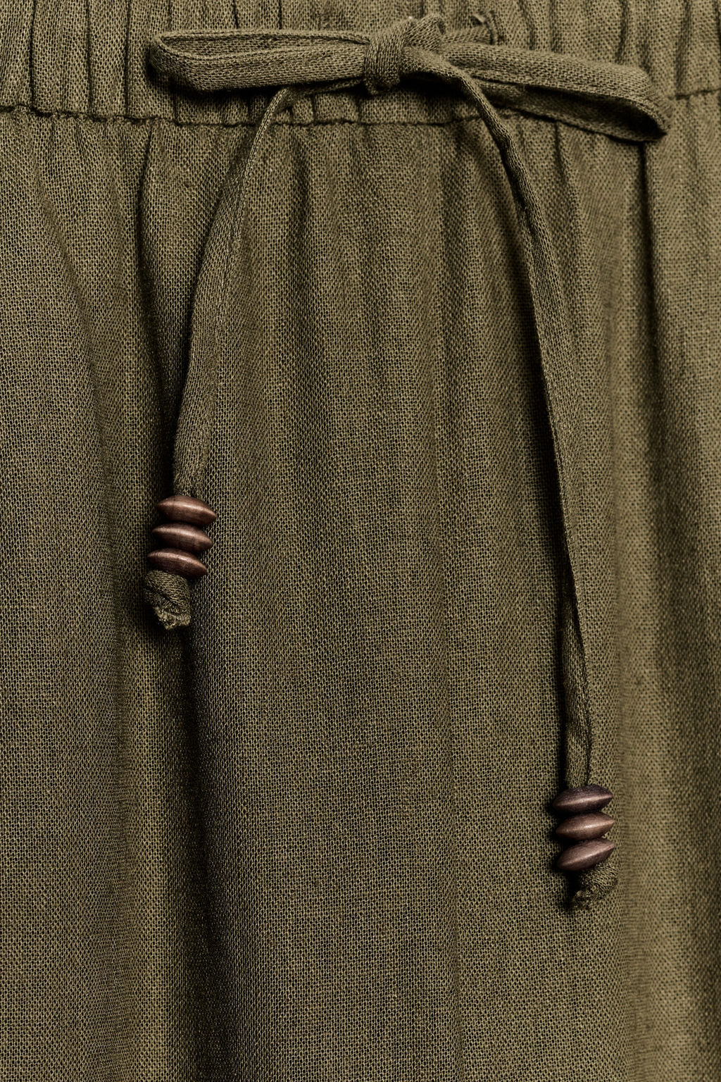 PANTAL?N RECTO CON LINO / Khaki - Zara фото 9