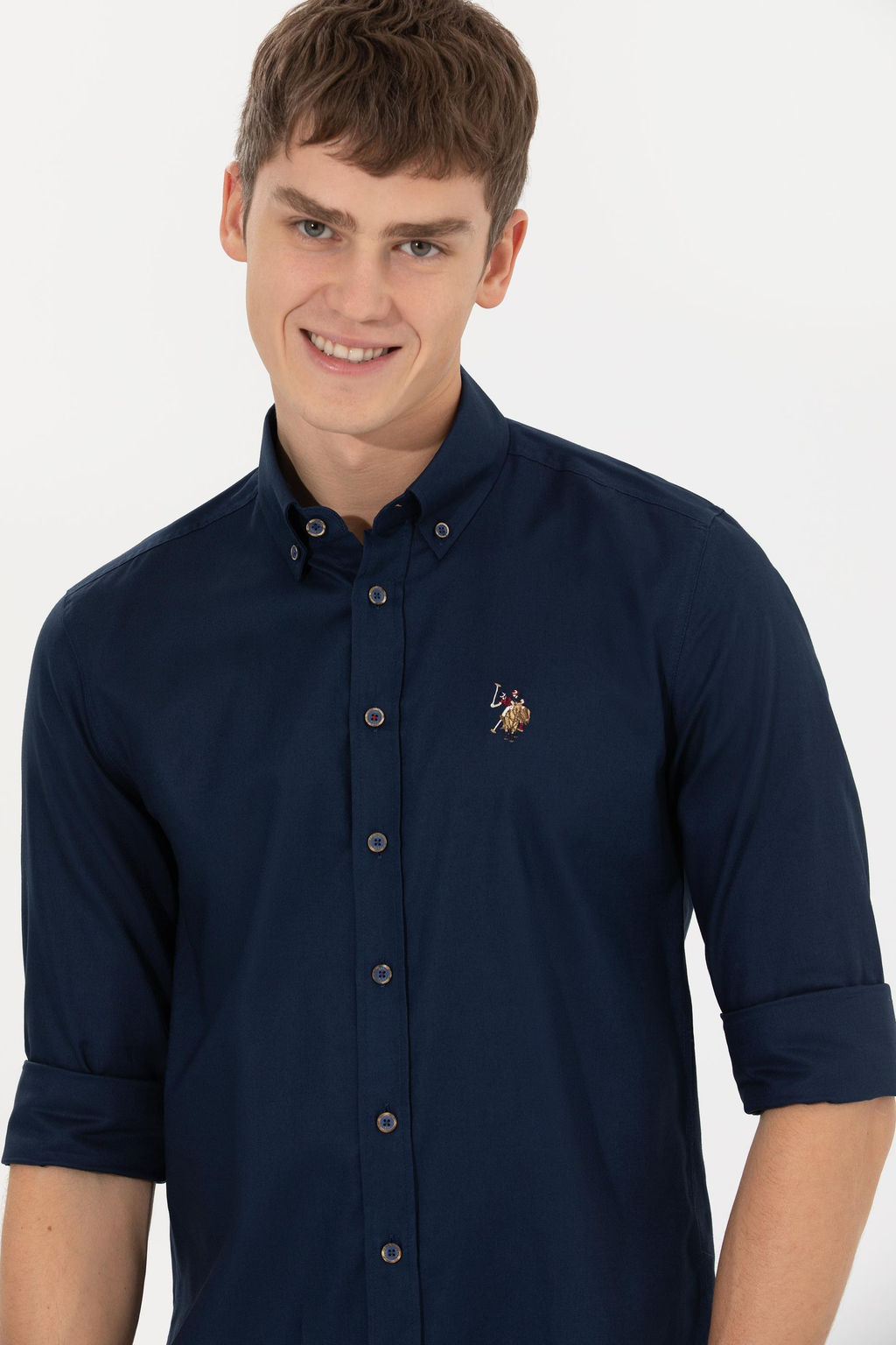 U. S. Polo Assn / Рубашка мужская темно-синяя Uzunkol Basic - U.s. polo assn фото 2