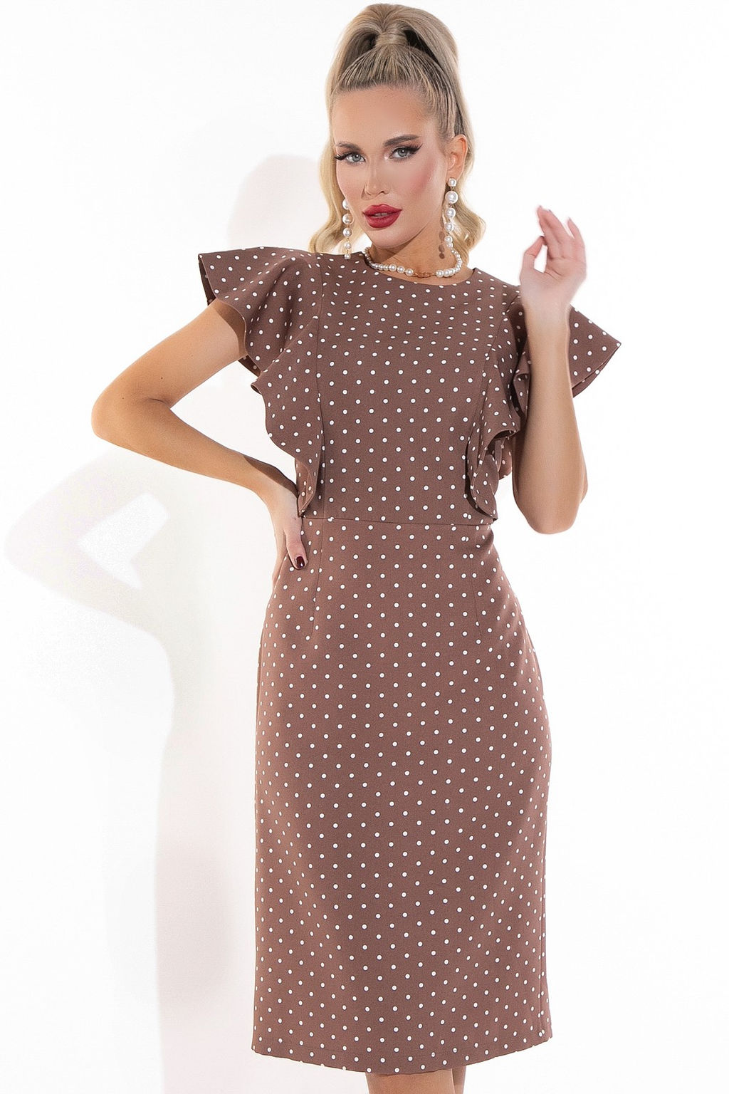 Платье Барселоника (горох мокко) - Эльза фото 2