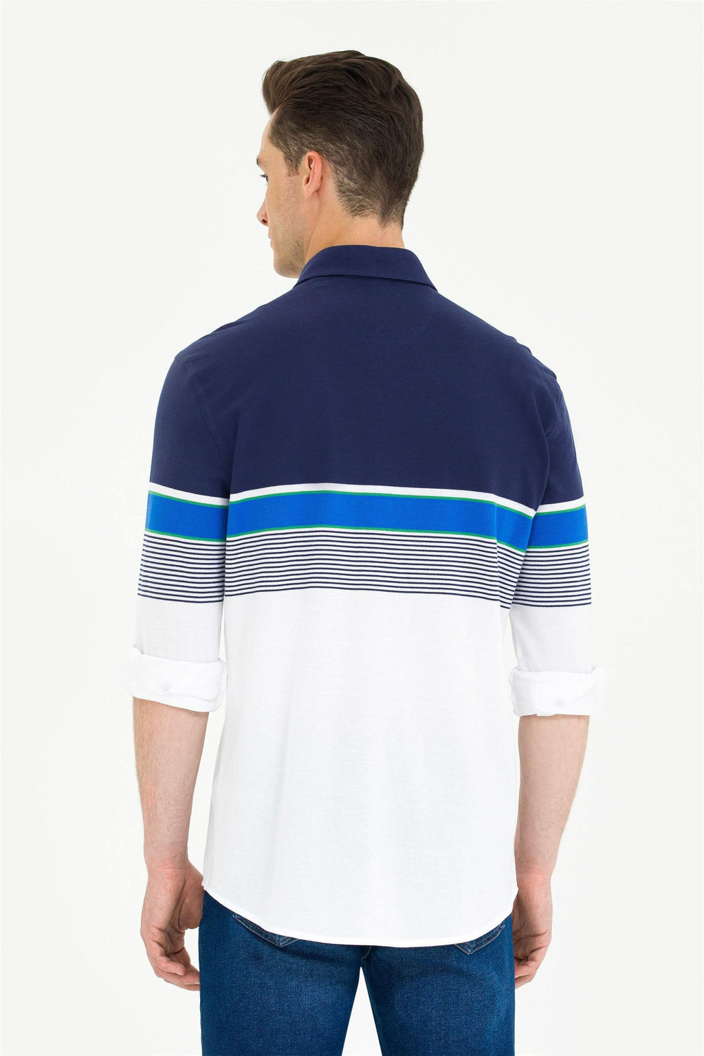 Мужская темно-синяя рубашка с длинным рукавом - U.s. polo assn фото 12