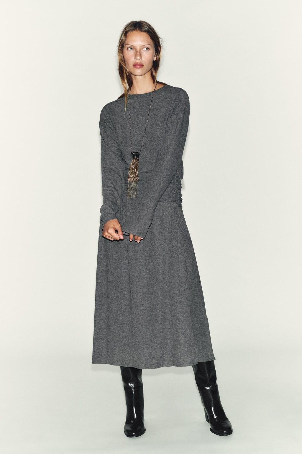 SOFT DRESS WITH WAISTBAND