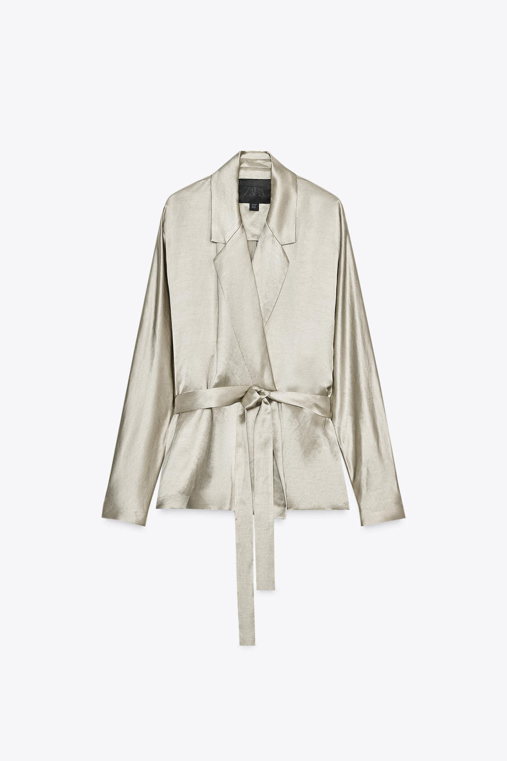ZW COLLECTION LIMITED EDITION SATIN BELTED BLAZER - Zara фото 4