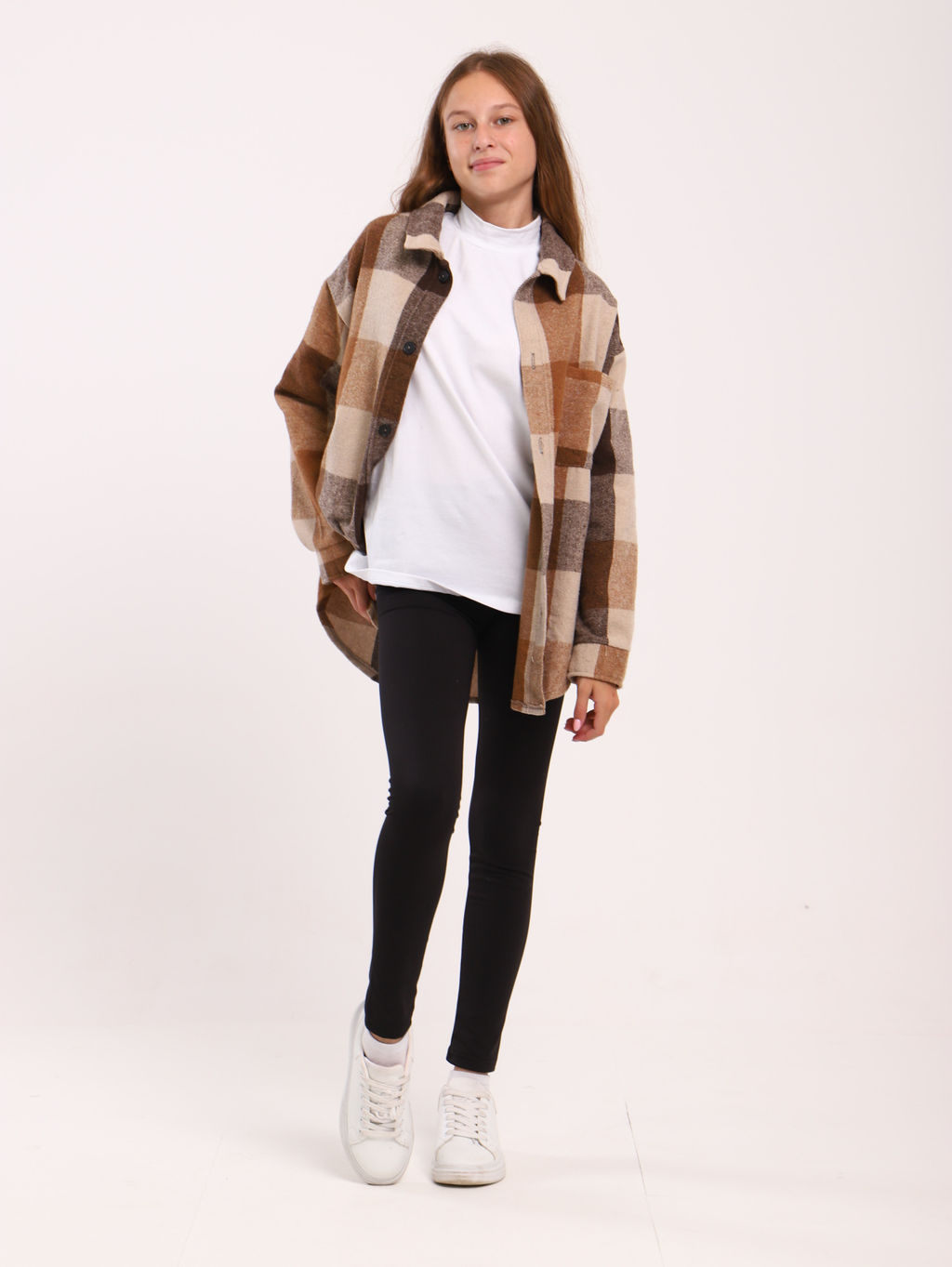 Рубашка Гранж коричневая клетка - Ладошки фото 10
