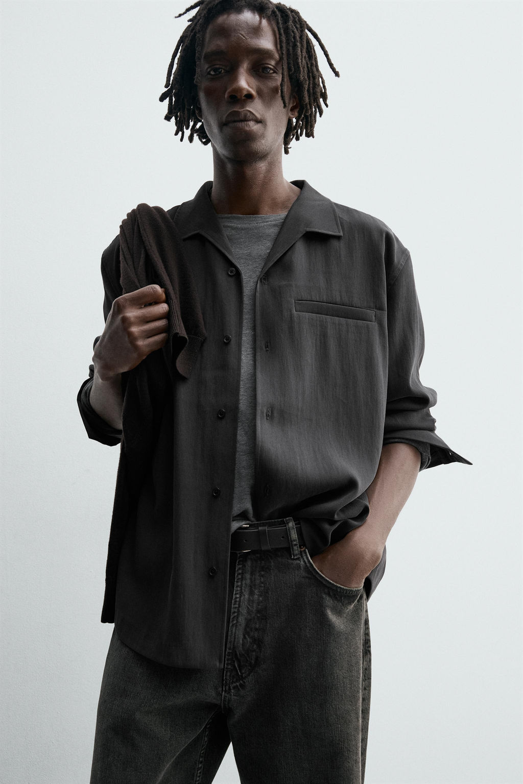 WASHED FLOWING SHIRT - Zara фото 5