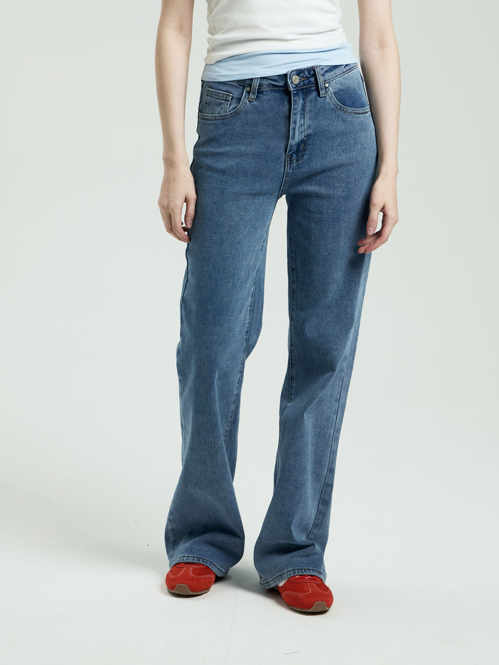 DESIMALL Женские Джинсы WIDE LEG