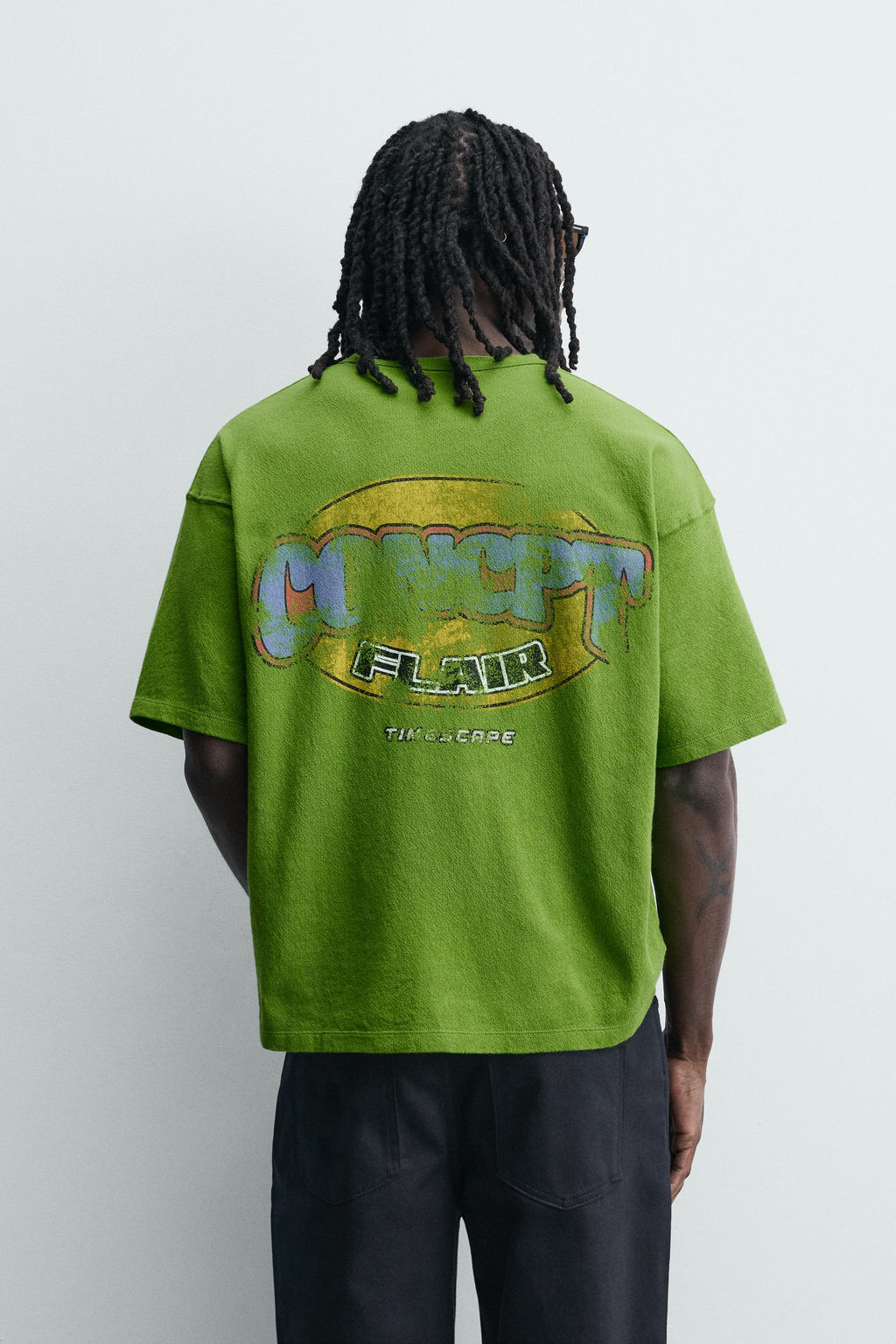 CAMISETA RELAXED FIT ESTAMPADOS LAVADOS / Verde