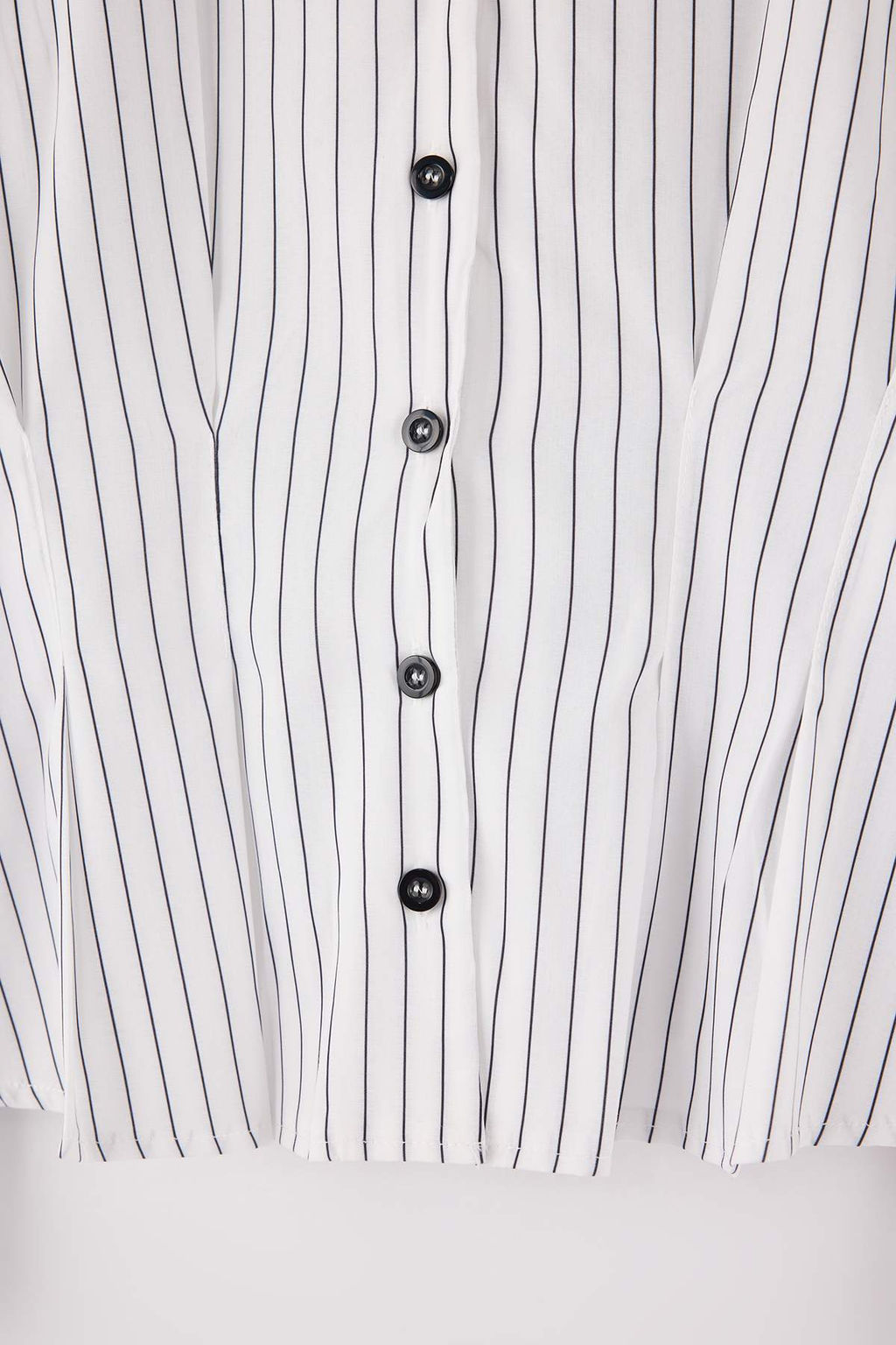 Beyaz Cizgili Bele Oturan Dugme Detayl? Gomlek TWOSS26GO00034 - Trendyolmilla фото 6