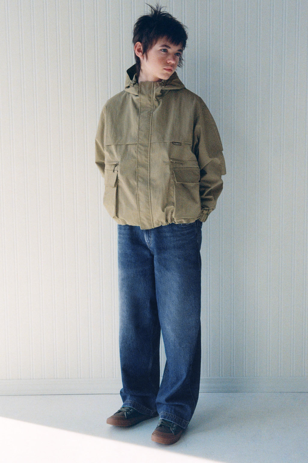 PARKA CORTA BOLSILLOS / Khaki - Zara фото 3