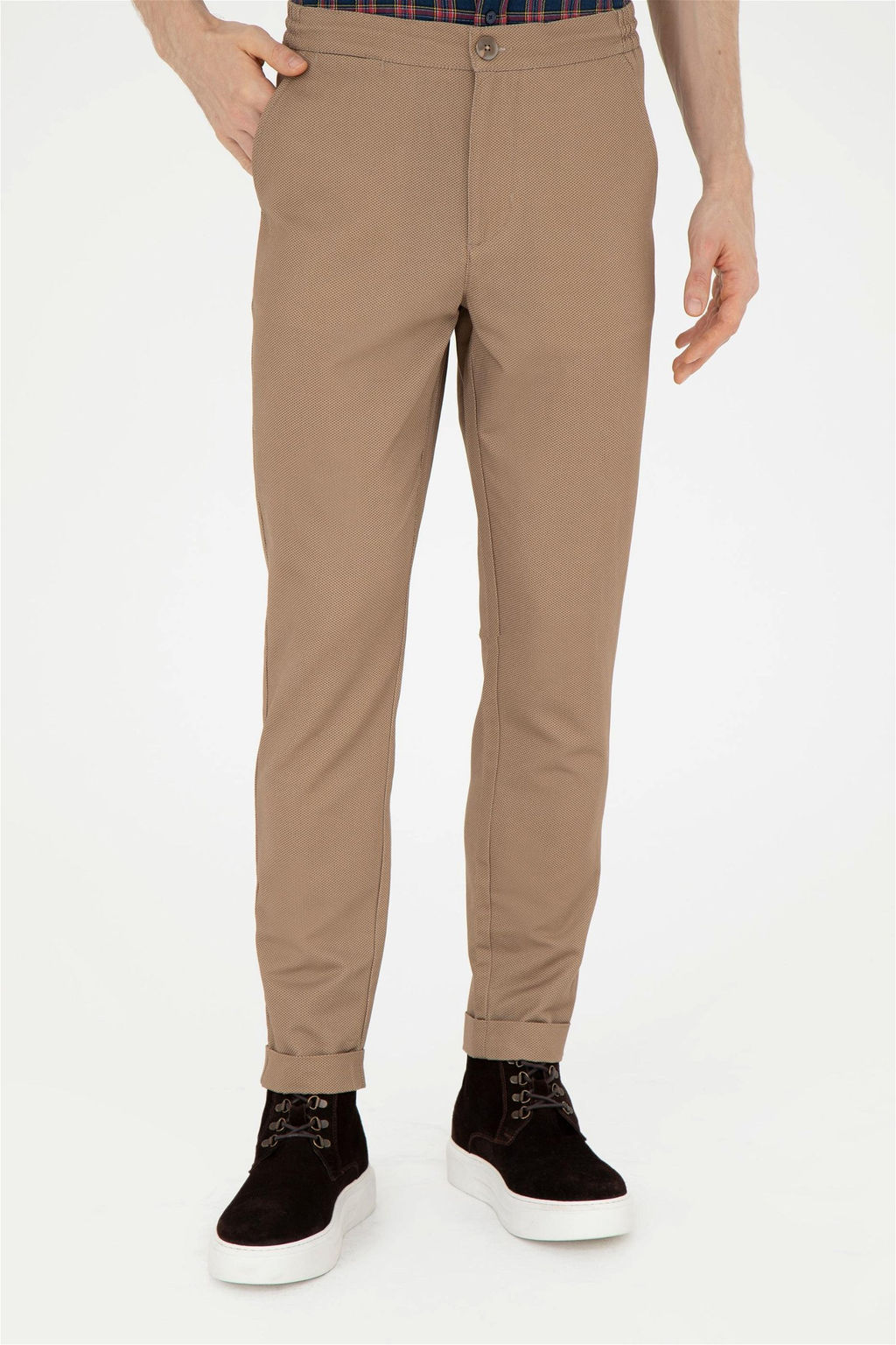 Мужские брюки песочного цвета из парусины - U.s. polo assn фото 2