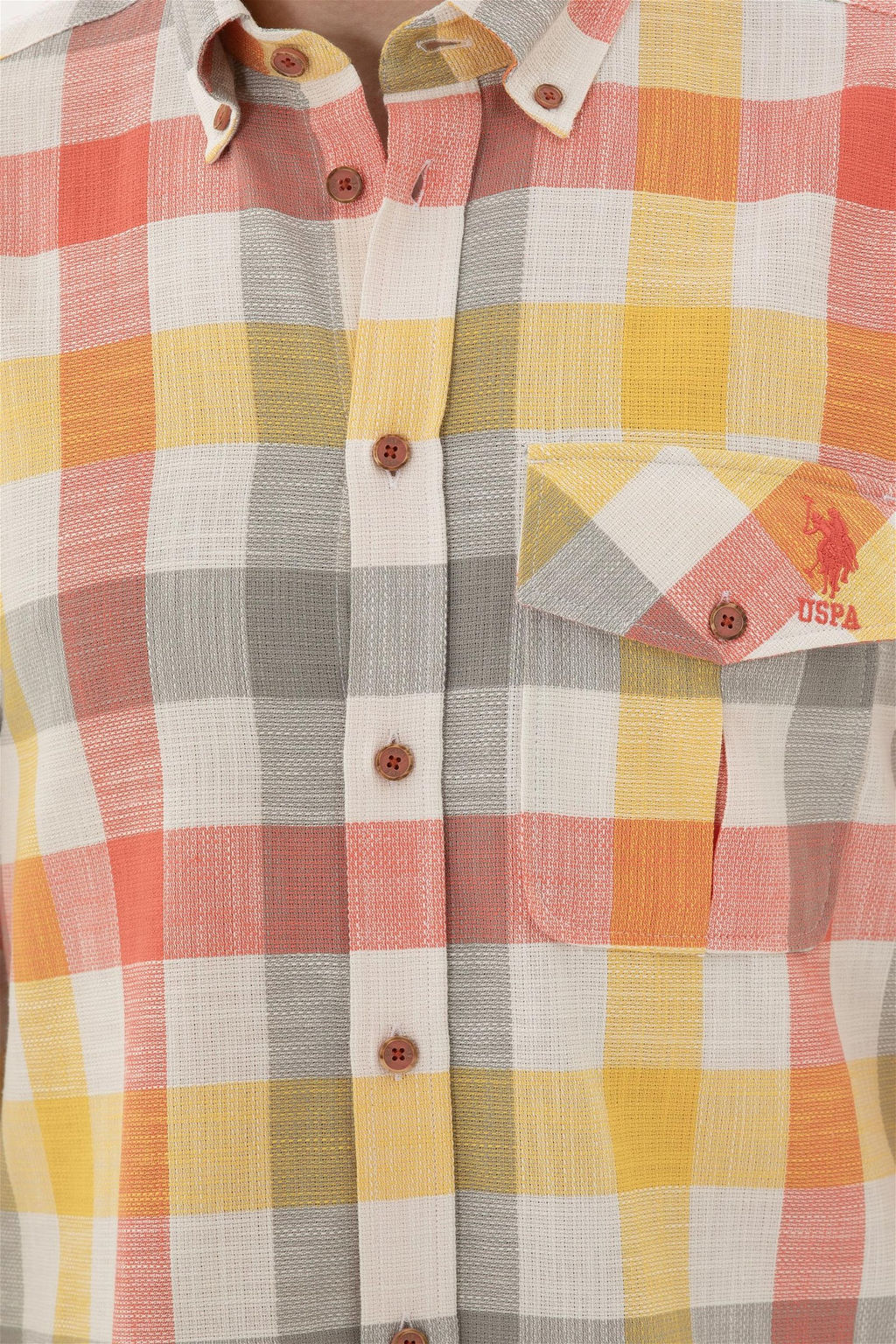 Мужская красная рубашка в клетку - U.s. polo assn фото 7