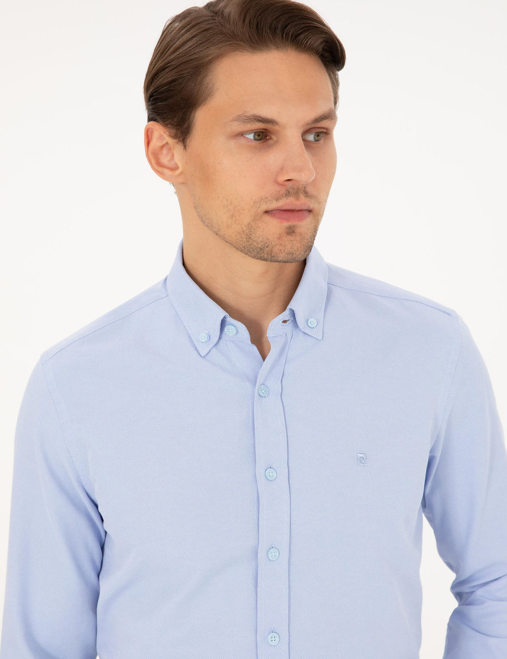 A__k Mavi Slim Fit Uzun Kollu G_mlek - Pierre cardin фото 2