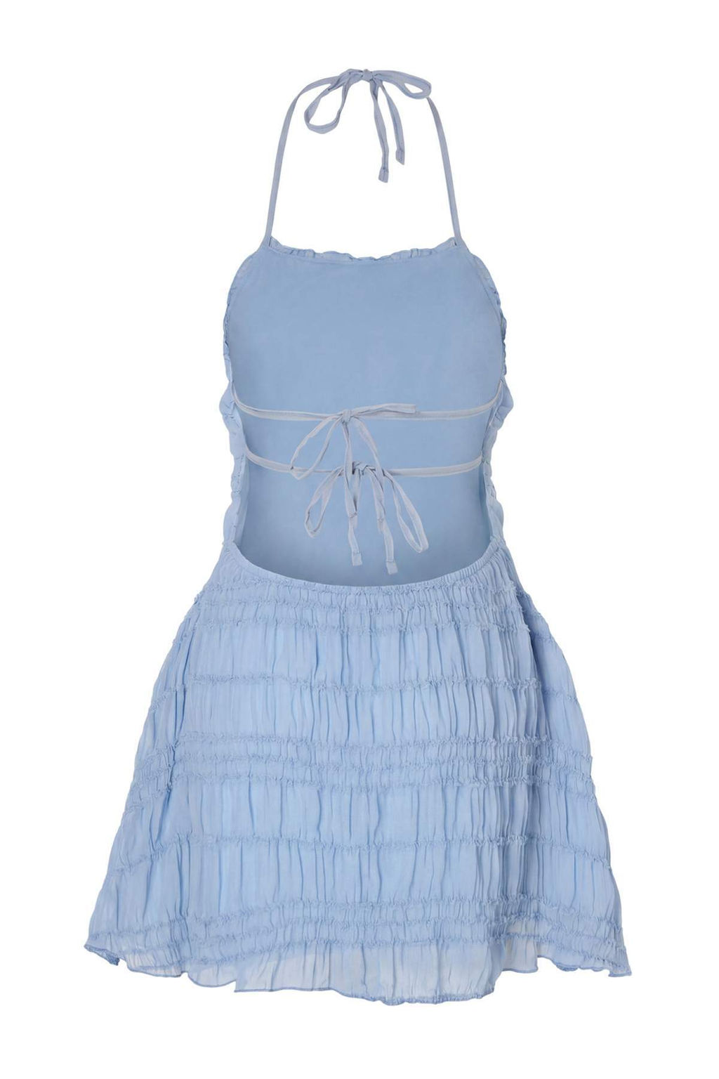 Mavi Bask?l? A-line Midi Dokuma 100% Polyester Elbise TBESS26EL00070 - Trendyolmilla фото 2