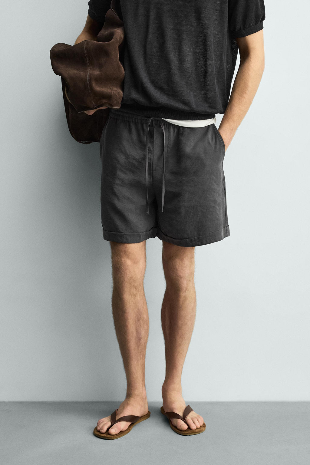 BERMUDA FLUIDA RELAXED FIT / Gris topo - Zara фото 2