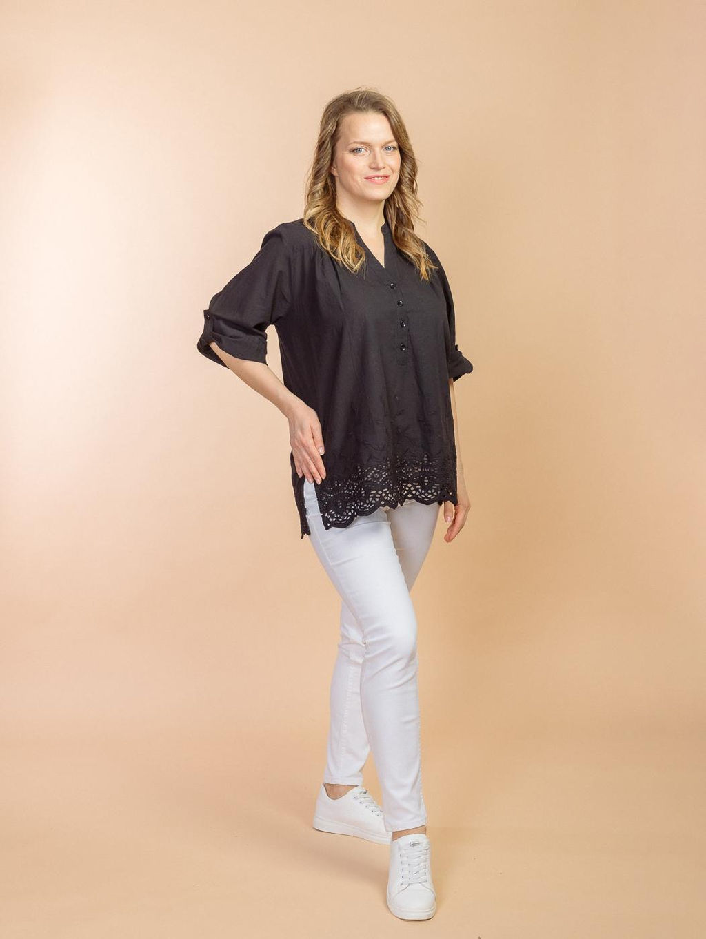 Блузка (хлопок ) шитье №24-598-2 - Ганг фото 2