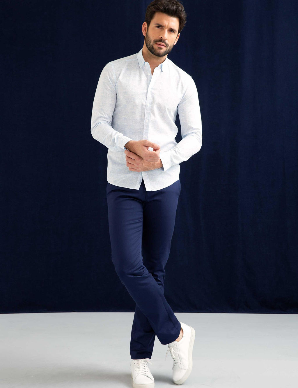 Beyaz Slim Fit Uzun Kollu G_mlek