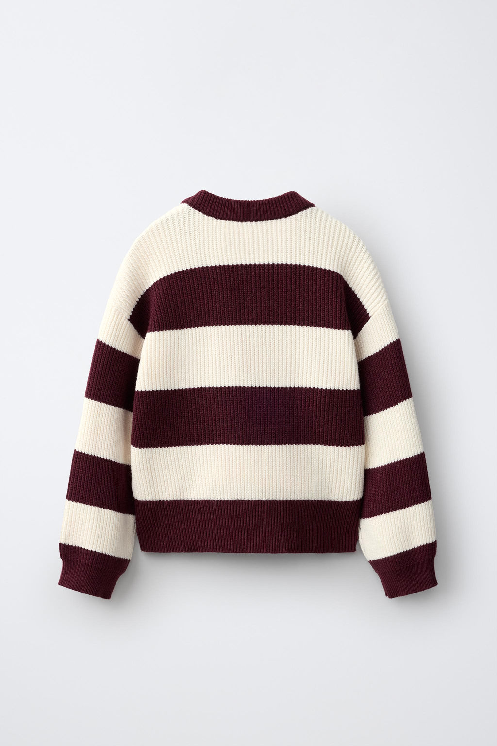 JERSEY PUNTO ESTAMPADO RAYAS / Burgundy - Zara фото 3