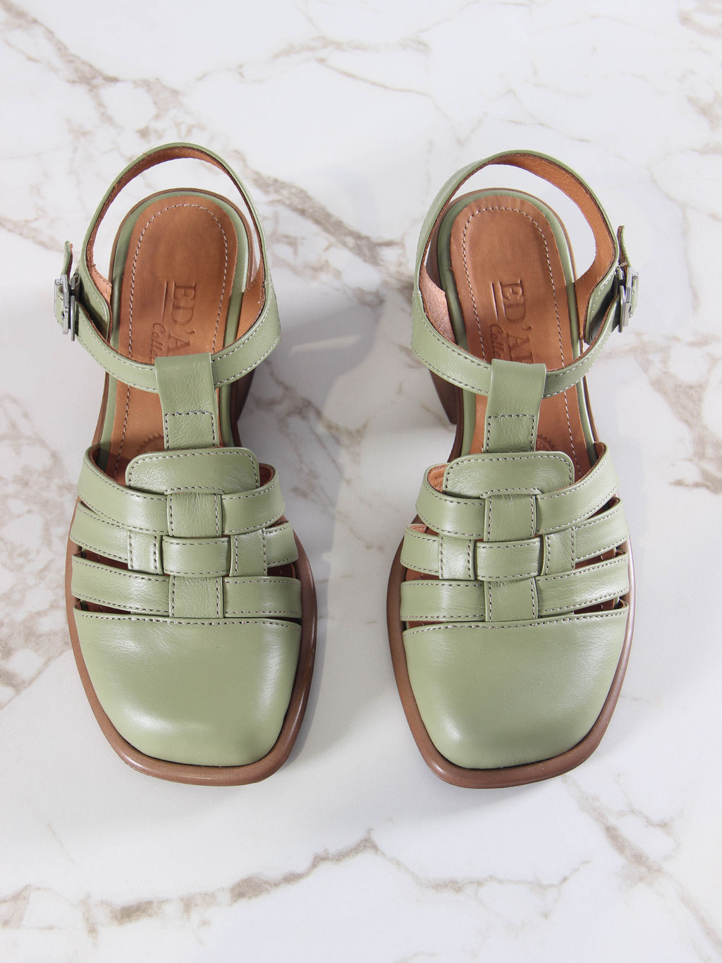 Босоножки 5035.23663bе.Олива+коричневый