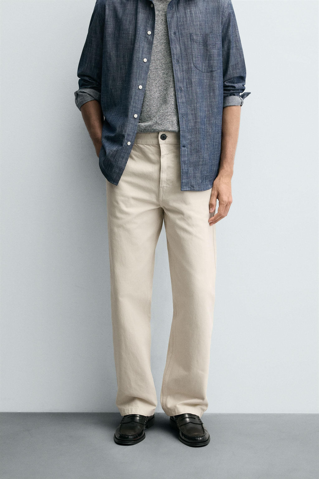STRAIGHT-LEG CHINO TROUSERS - Zara фото 2