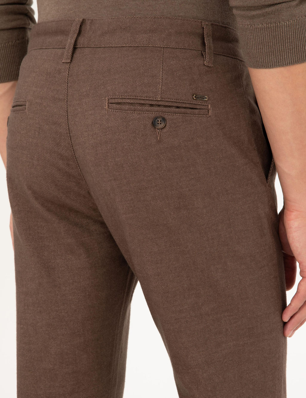 Kahverengi Slim Fit Kanvas Pantolon - Pierre cardin фото 6