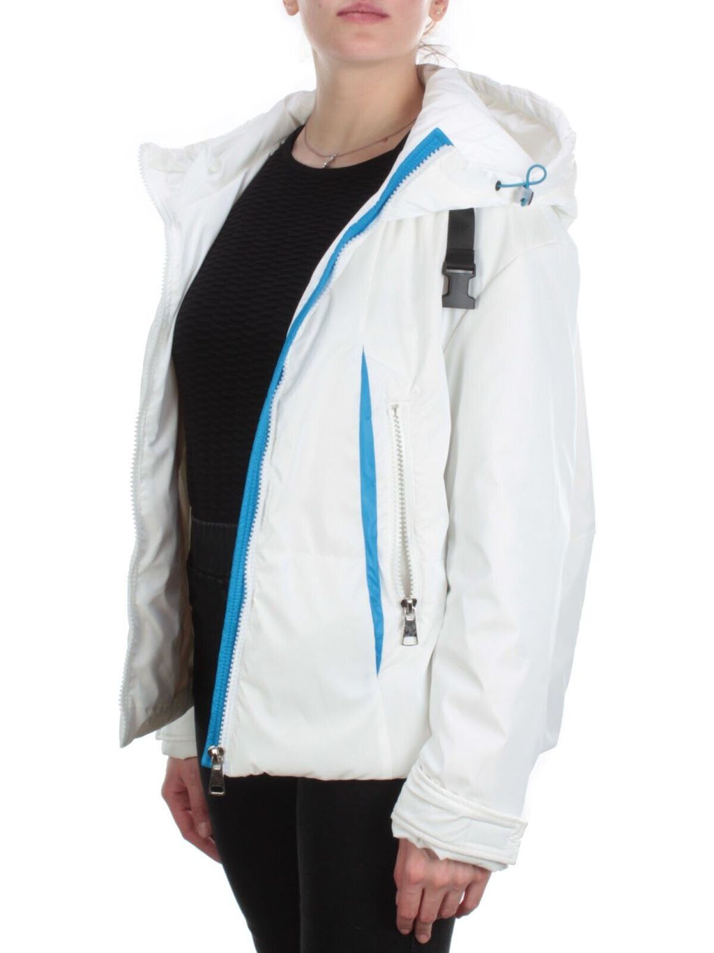 D004 WHITE Куртка демисезонная женская (100 гр. синтепон) - Фабричный китай фото 7