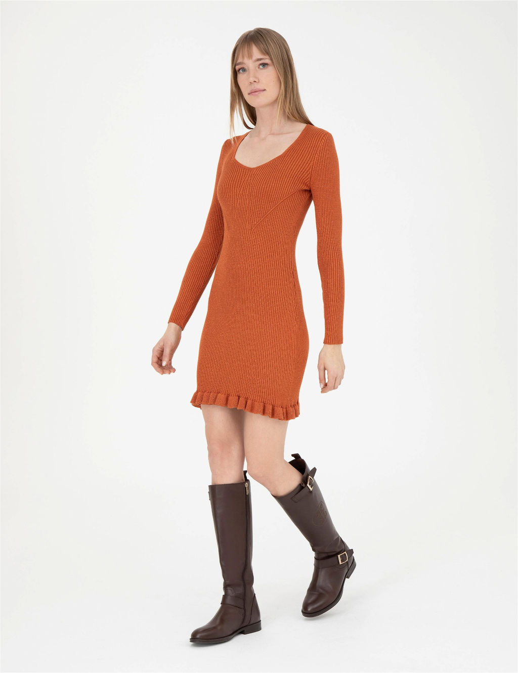 Kiremit Ex. Slim Fit Triko Elbise - Pierre cardin фото 4