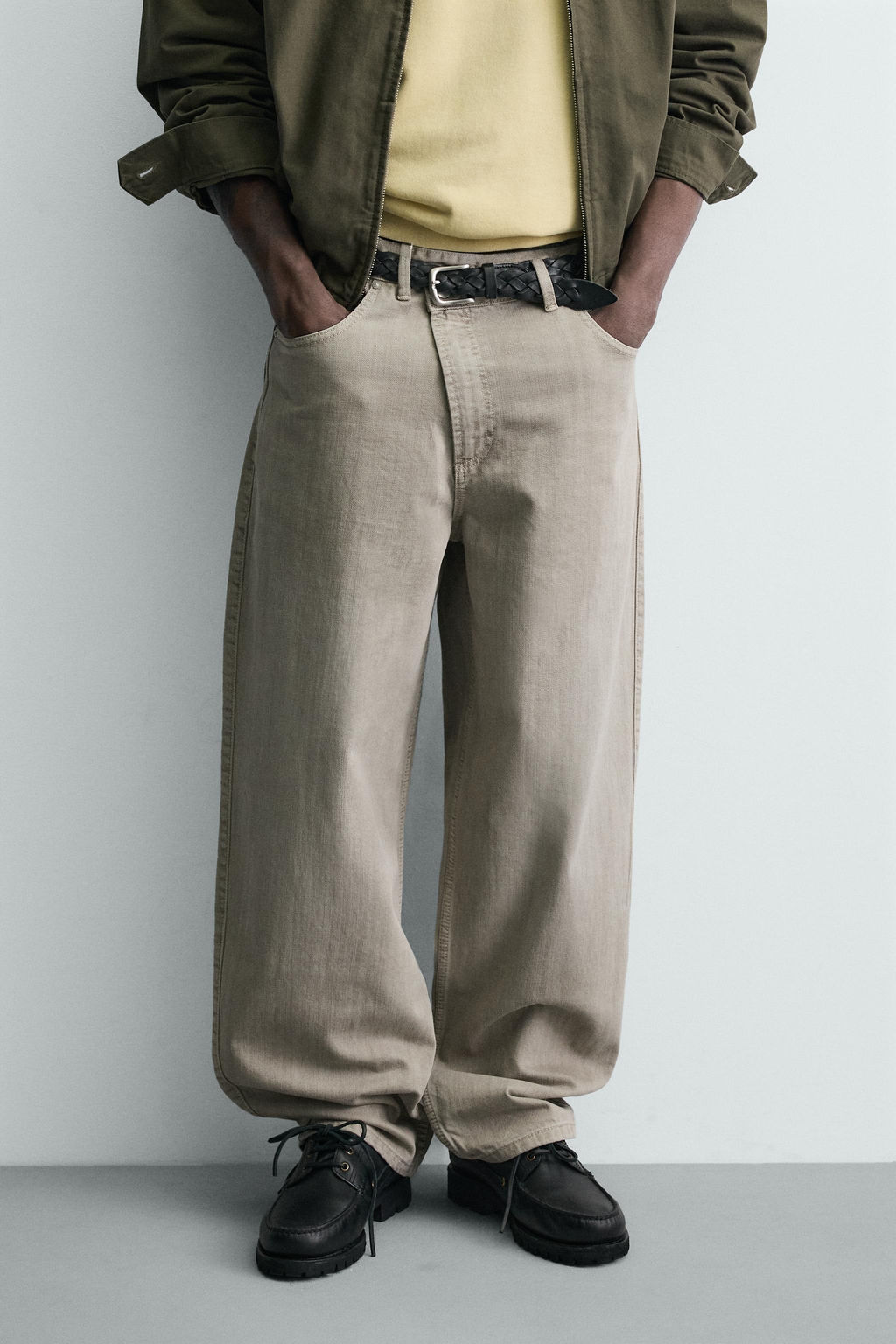 PANTAL?N RELAXED FIT CIERRE CRUZADO / Gris claro - Zara фото 2