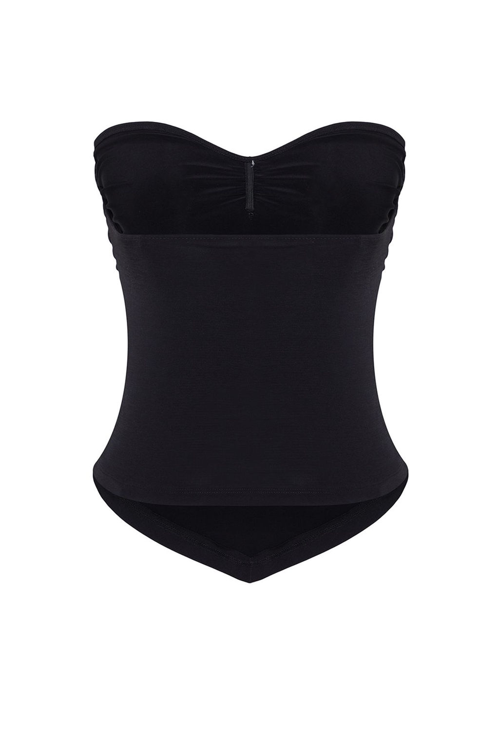 Trendyolmilla Siyah Fiyonk Detayl? Straplez Orme Bluz TPRSS25BZ00008