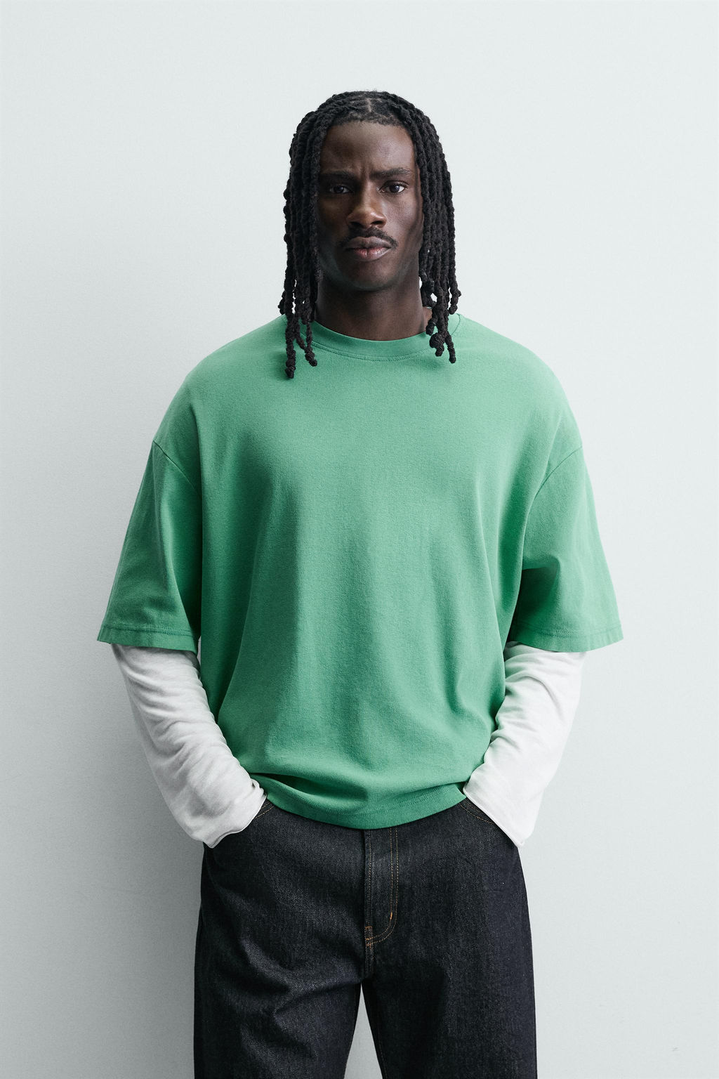 SUDADERA BOXY FIT ESTRUCTURA / Verde - Zara фото 2