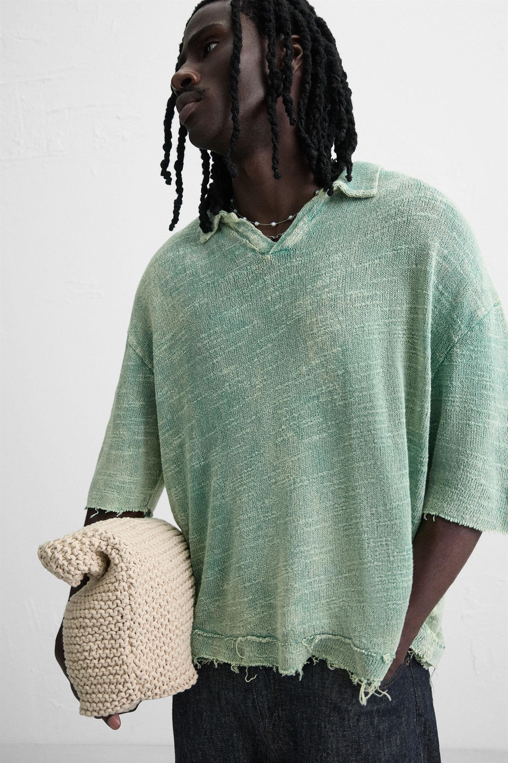 WASHED KNIT POLO SHIRT - Zara фото 5