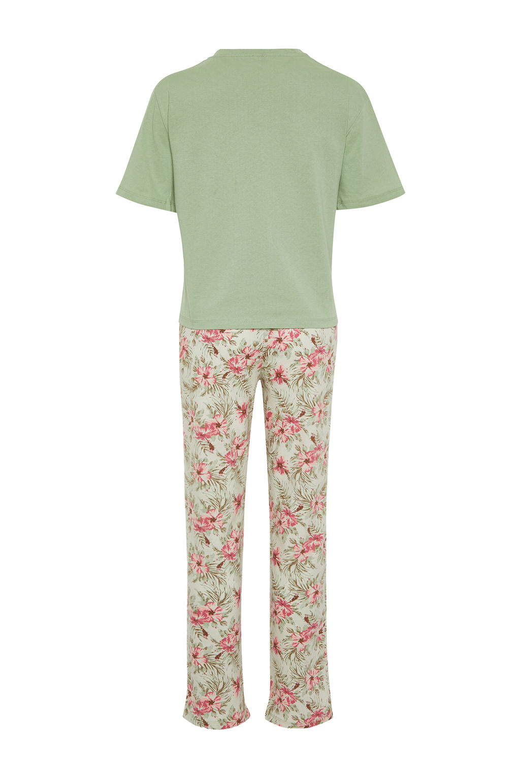 Trendyolmilla Fusya-Cok Renkli %100 Pamuklu Cicekli Orme Pijama Tak?m? THMSS24PT00230  фото 6