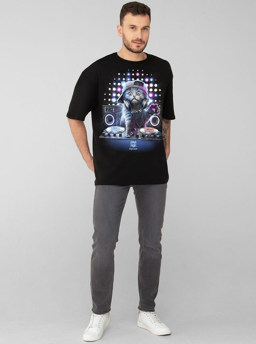 Мужская футболка оверсайз DJ Cat - Good фото 2