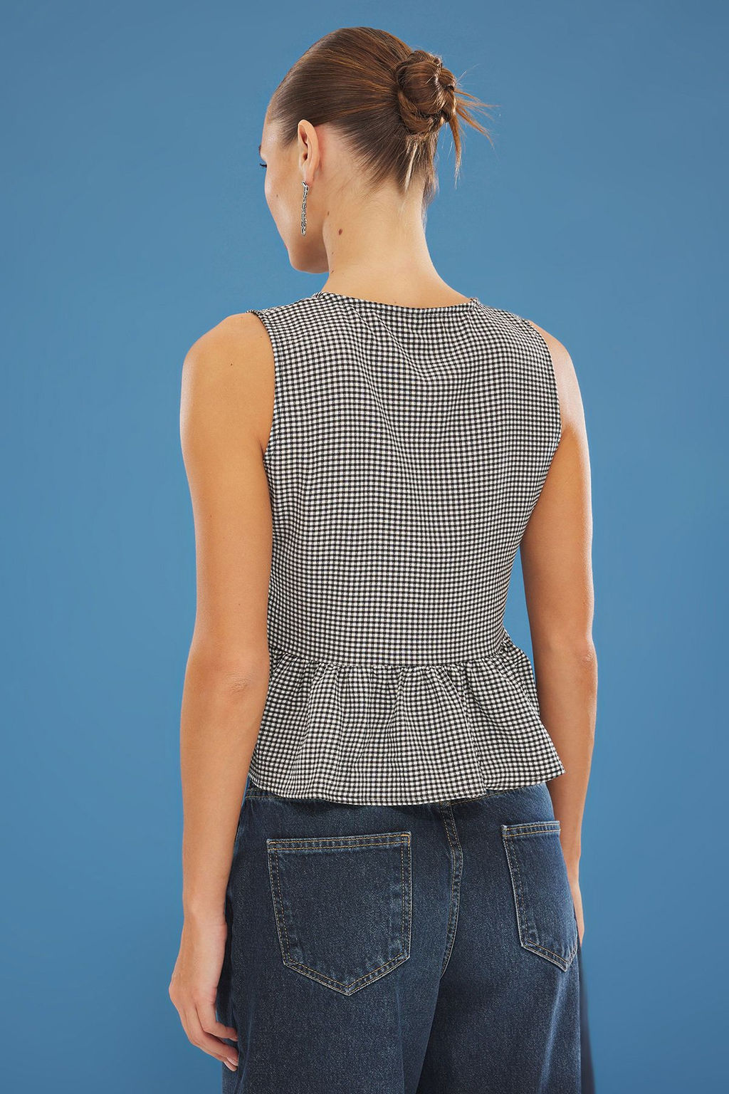 Siyah Potikareli Onu Baglama Detayl? Dokuma Bluz TWOSS25BZ00252 - Trendyolmilla фото 6