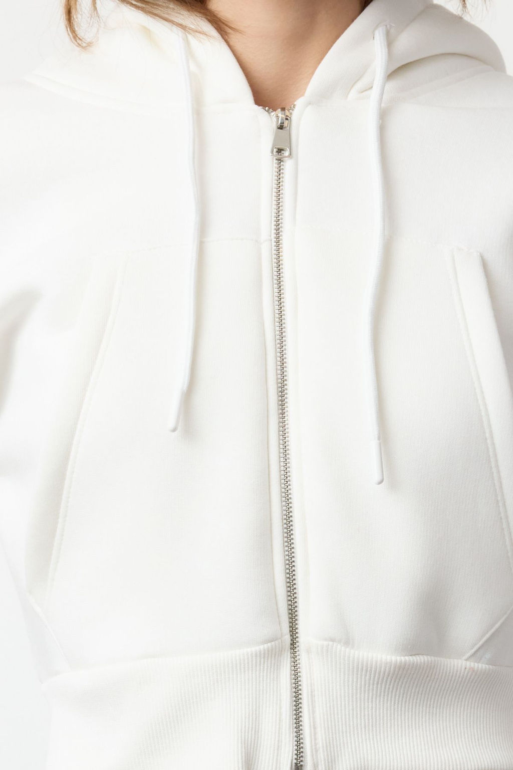 TRENDYOLMILLA Gri Melanj Regular/Normal Kal?p Kapusonlu Kal?n ici Polarl? Orme Sweatshirt TWOAW25SW00068 фото 8