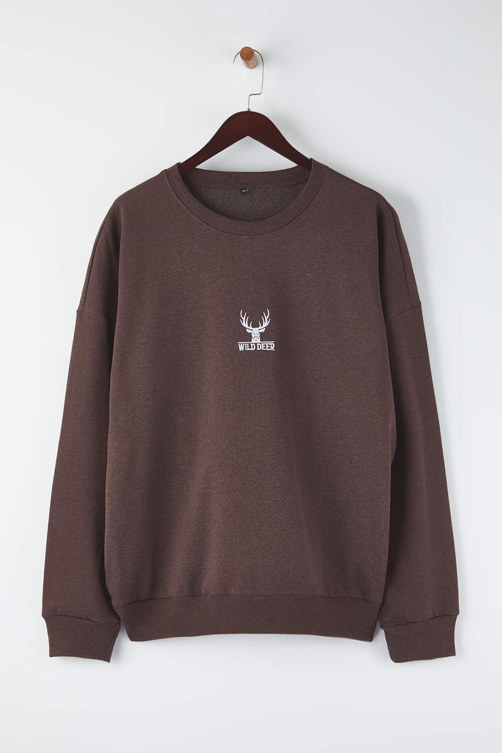 TRENDYOL MAN Tas Oversize/Genis Kesim Bisiklet Yaka Nak?s Detayl? Buyuk Beden Sweatshirt TMNAW25AO00014 - Trendyolmilla фото 6